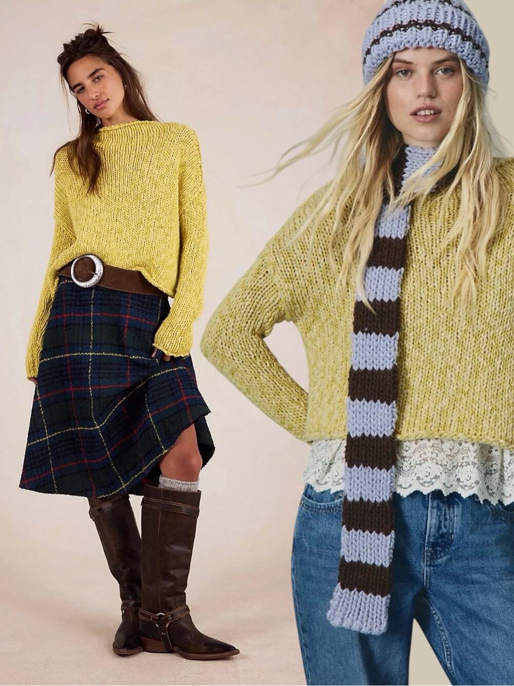 Free People Relaxed Opal Rollneck Chunky Knit Sweater Mango Yellow Size XL NWT